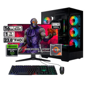 PC Power Group - Ryzen 7 8700F - 16GB RAM - 1TB SSD - RTX 5050 8GB - Monitor ASUS 23.8” FHD 146Hz IPS + Teclado y Mouse