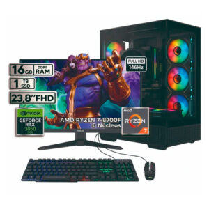 PC Power Group - Ryzen 7 8700F - 16GB RAM - 1TB SSD - RTX 3050 6GB - Monitor ASUS 23.8” FHD 146Hz IPS + Teclado y Mouse