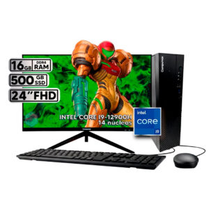 PC de Mesa SFF Compumax - Intel Core i9 12900H - 16GB RAM - 500GB SSD + Monitor 23.8” Full HD + Teclado y Mouse
