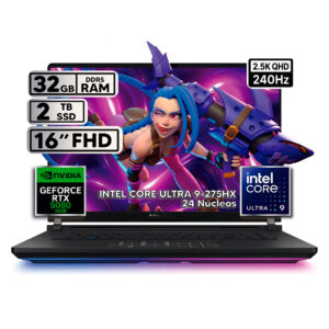Portátil ASUS ROG Strix SCAR 16 G635LW-RW117W - Core Ultra 9 275HX - 32GB RAM - 2TB SSD - 16" WQXGA 240Hz - RTX 5080 - Color Off Black