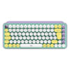 Teclado Logitech POP Keys - Amarillo/Verde/Lila - Bluetooth - Receptor USB - Logi Bolt