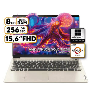 Portátil Lenovo IdeaPad 1 15AMN7 - AMD Athlon Gold 7720U - 8GB RAM - 256GB SSD - 15.6" - Color Sand